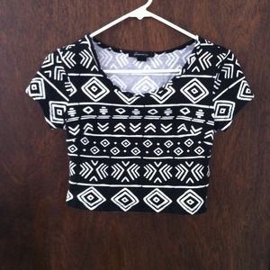 Aztec Print Crop Top