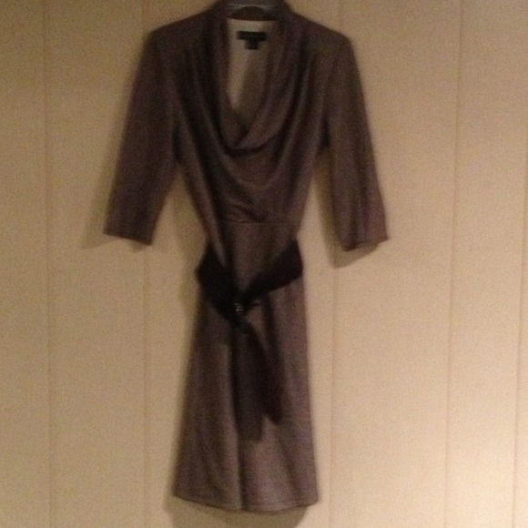 Brown dress with suede belt