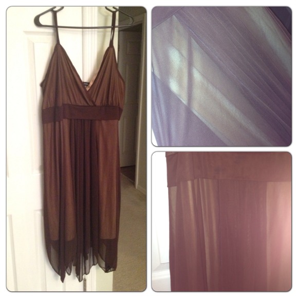 Plus size dress 3X brown sheer / chiffon style