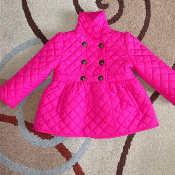 Toddler 24 month Quilted Peacoat Hot Pink