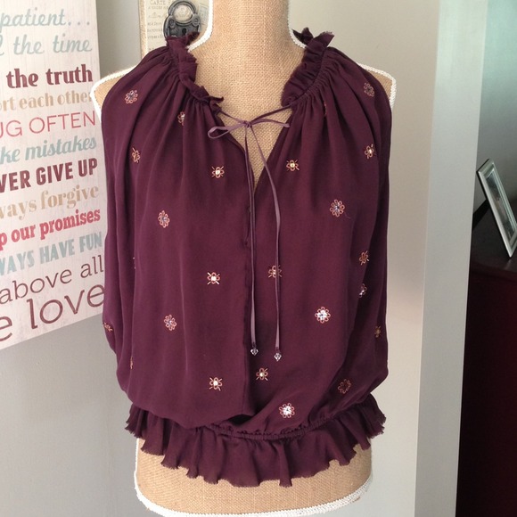 Eggplant Sleeveless top with banded bottom