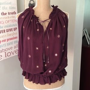 Eggplant Sleeveless top with banded bottom