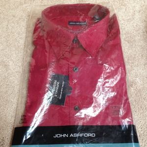 John Ashford Brick Red Men's Dress Shirt