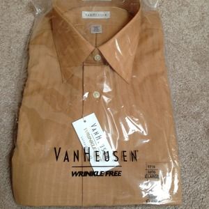 Camel Van Heusen Men's Dress Shirt