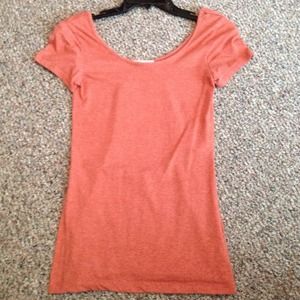 Orange scoop neck