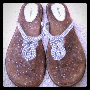 Rhinestone slip on sandals
