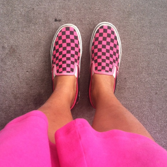 Pink and black Name Brand VANS