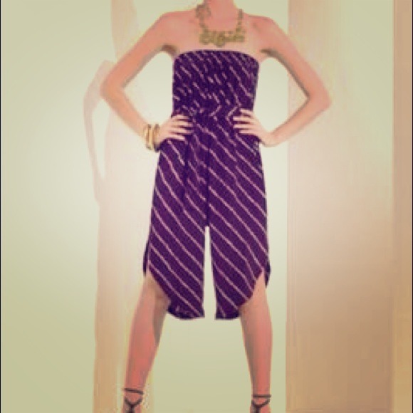 BCBG Max Aria 100% Silk Tie-Dyed Jumpsuit