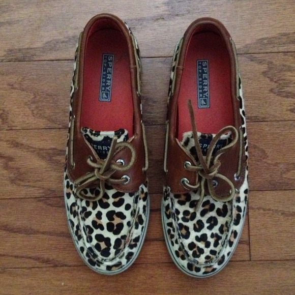 Leopard pony hair Sperry Top Siders