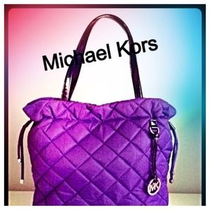 SOLD Authentic Michael Kors purple quilted nylon