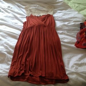 Summer dress with white floral shoulders