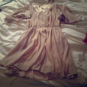 Pink shoulderless flowing dress