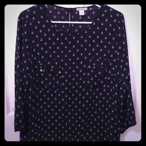Navy Anchor blouse