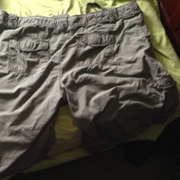 Sonoma army green shorts and gold sequin top