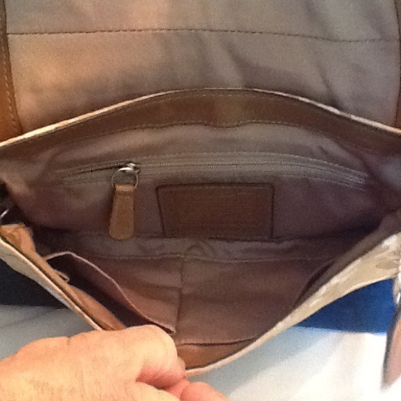 Coach Gold and tan "C" signature purse - Picture 2 of 4
