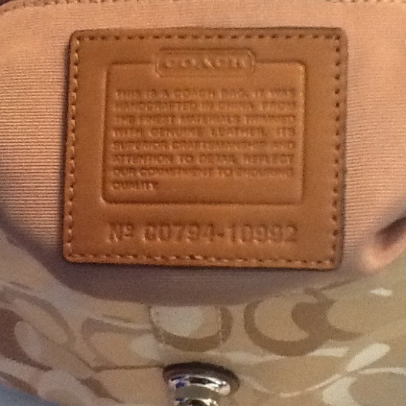 Coach Gold and tan "C" signature purse - Picture 3 of 4