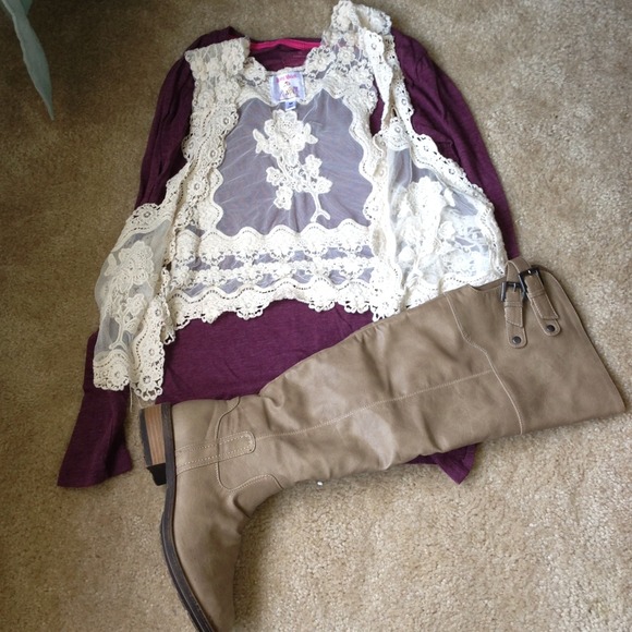 Ivory/cream lace vest
