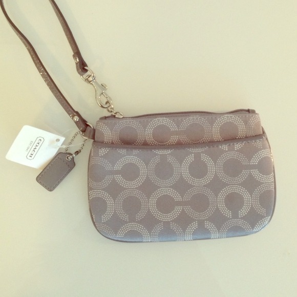 Silver/grey Coach wristlet