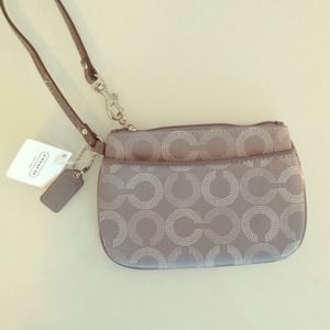Silver/grey Coach wristlet