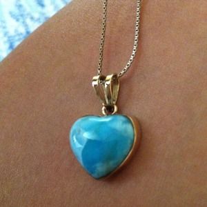 💢SOLD💢14k Pendant (Blue Jade Stone)