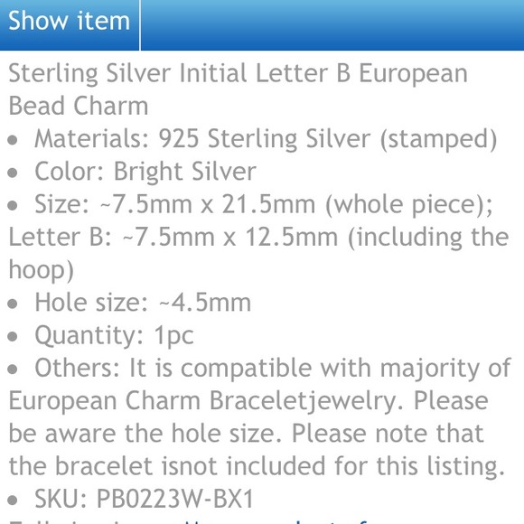 FINAL REDUCTION ❤ STERLING SILVER EUROPEAN CHARM - Picture 3 of 3
