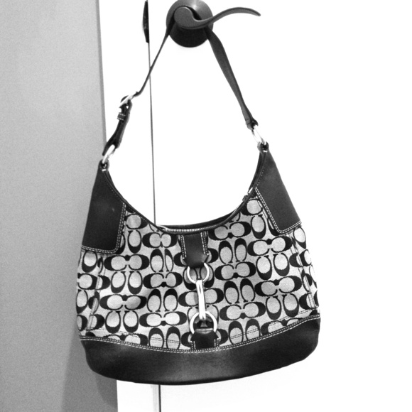Coach black and gray purse