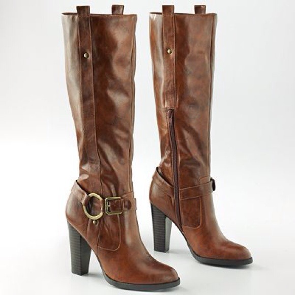 Tall Boots in Cognac Brown