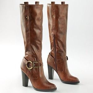 Tall Boots in Cognac Brown