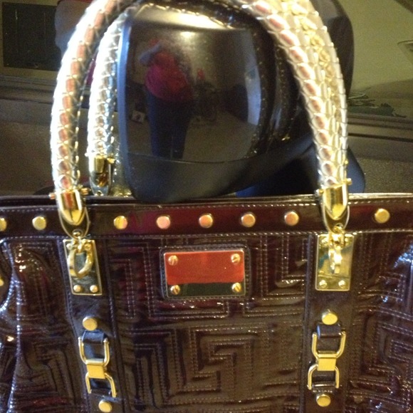 Purse in a Greek key design
