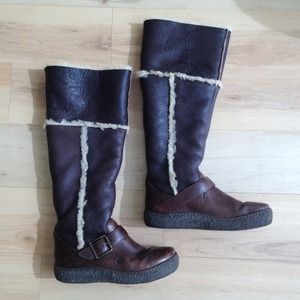 Born leather and shearling winter boots