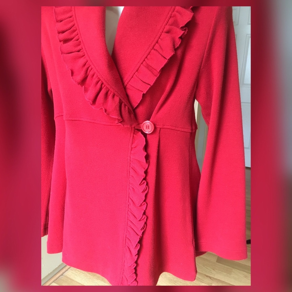 Red Sweater Coat! - Picture 5 of 6