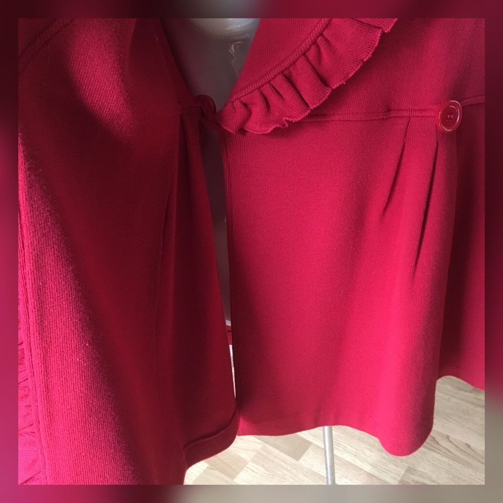 Red Sweater Coat! - Picture 6 of 6