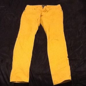 yellow skinny pants