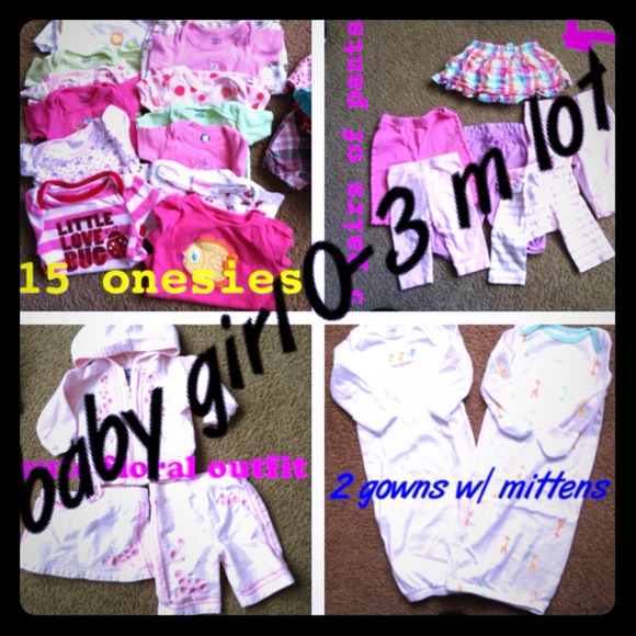 SOLD baby girl 0-3 month clothing lot