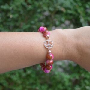Rose gold peace sign bracelet. Brand new