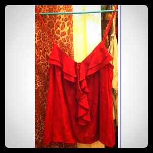 Ruffled dressy blouse with sexy zipper on the back