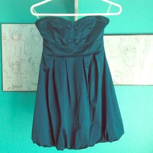 Teal strapless dress