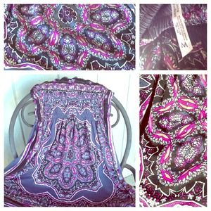 Grey, Purple Paisley tube top Summer dress *M