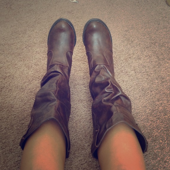 Dark brown cowboy boots