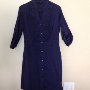 Navy button down dress