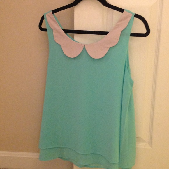 Cute mint tank with Peter Pan collar