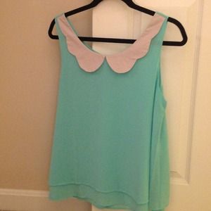 Cute mint tank with Peter Pan collar
