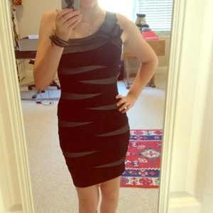 Black and grey cocktail dress.