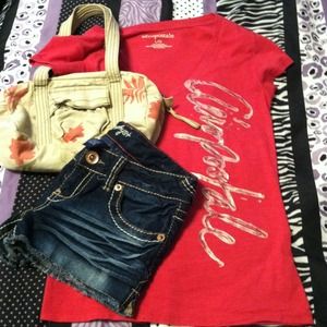 Dark pink Aeropostale v neck t shirt