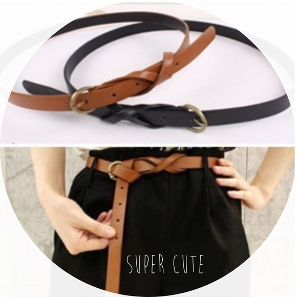 LEATHER trendy cross down women belt.