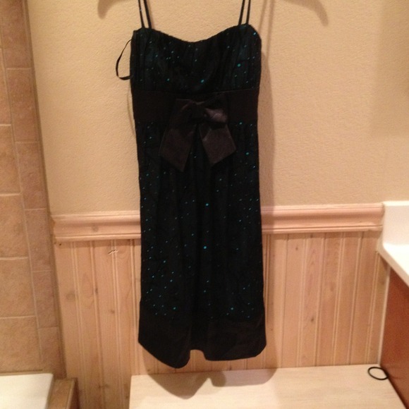 A sparkly blue dress from DEB (brand name Taboo)