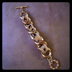 Leopard print leather bracelet