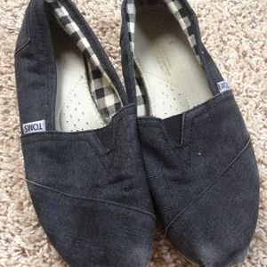black canvas w/ grey sole TOMS