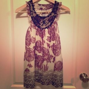 Purple and white floral Delia's top.