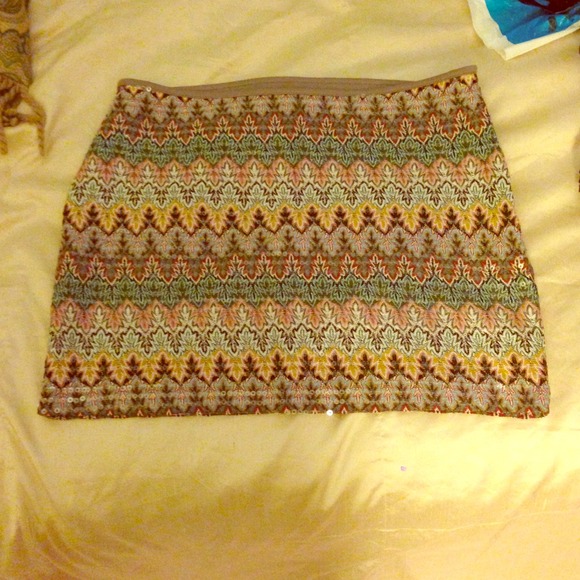 Express multi-color print mini skirt NWT SZ XS